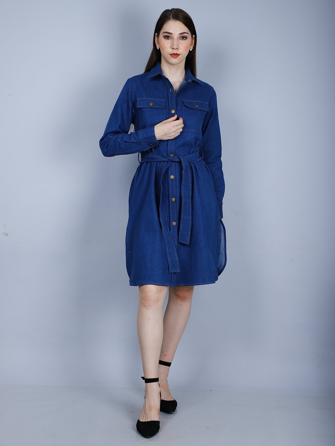 IMG_8627 Denim Mini Shirt Dress