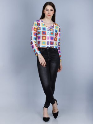 Print Crochet Top