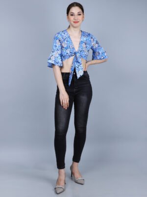 Multi Print Knotted Top