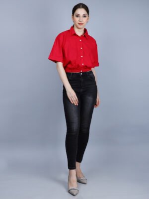 Red Color Half Sleeve Shirt