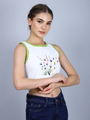 Sleeveless Crop T Shirt