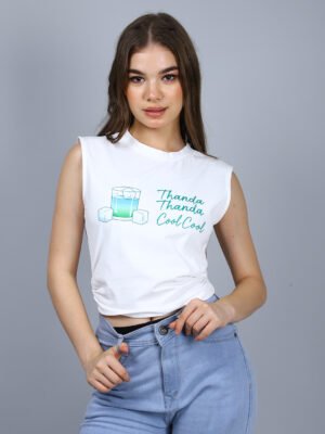 Sleeveless Crop T Shirt