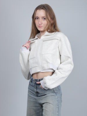 IMG_9867 Zip Up Drop Shoulder Sweatshirt