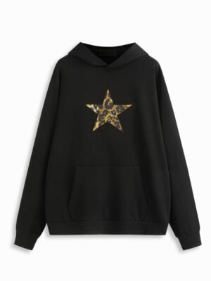 Leopard Star Oversized Hoodie (Image 1) Leopard Star Oversized Hoodie
