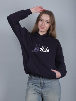 10a Oversized Navy Blue Graphic Hoodie