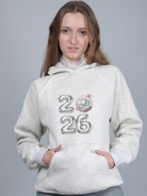 7b 2026 Disco Ball Graphic Hoodie with Lace Trim