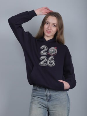 8b Y2K Silver Balloon Graphic Hoodie