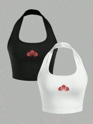 Women’s Halter Neck Crop Top ( set of 2 )